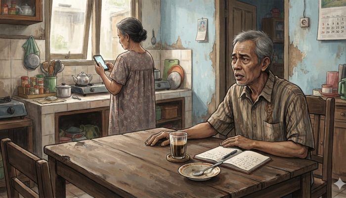 Ketika Kopi Mendingin dalam Sepi: Jeritan Hati Lansia yang Terasing oleh Layar Ponsel Pasangan